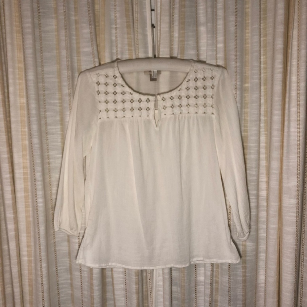 White Loft Blouse with Detailing